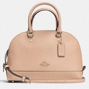 Coach Mini Sierra Satchel/Purse Bag Crossgrain Leather Light Tan